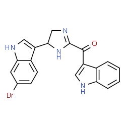 ChemSpider 2D Image | [4-(6-Bromo-1H-indol-3-yl)-4,5-dihydro-1H-imidazol-2-yl](1H-indol-3-yl)methanone | C20H15BrN4O