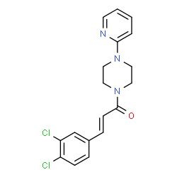 ChemSpider 2D Image | (2E)-3-(3,4-Dichlorophenyl)-1-[4-(2-pyridinyl)-1-piperazinyl]-2-propen-1-one | C18H17Cl2N3O
