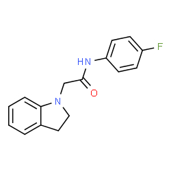 ChemSpider 2D Image | 2-(2,3-Dihydro-1H-indol-1-yl)-N-(4-fluorophenyl)acetamide | C16H15FN2O