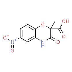ChemSpider 2D Image | 2-Methyl-6-nitro-3-oxo-3,4-dihydro-2H-1,4-benzoxazine-2-carboxylic acid | C10H8N2O6