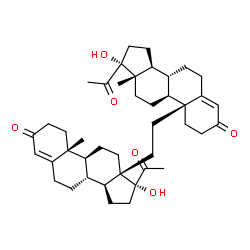 ChemSpider 2D Image | (8R,9S,10R,13S,14S,17R)-17-Acetyl-10-{2-[(8R,9S,10R,13R,14S,17R)-17-acetyl-17-hydroxy-10-methyl-3-oxo-1,2,3,6,7,8,9,10,11,12,14,15,16,17-tetradecahydro-13H-cyclopenta[a]phenanthren-13-yl]ethyl}-17-hyd
roxy-13-methyl-1,2,6,7,8,9,10,11,12,13,14,15,16,17-tetradecahydro-3H-cyclopenta[a]phenanthren-3-one (non-preferred name) | C42H58O6