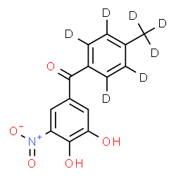 ChemSpider 2D Image | (3,4-Dihydroxy-5-nitrophenyl)[4-(~2~H_3_)methyl(~2~H_4_)phenyl]methanone | C14H4D7NO5