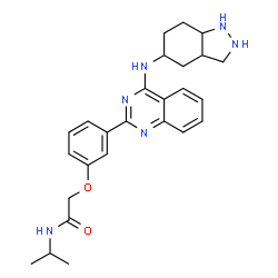 ChemSpider 2D Image | N-Isopropyl-2-{3-[4-(octahydro-1H-indazol-5-ylamino)-2-quinazolinyl]phenoxy}acetamide | C26H32N6O2
