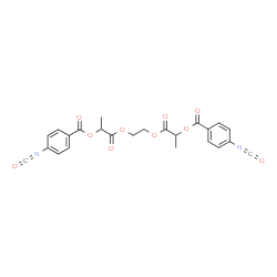 ChemSpider 2D Image | 1,2-Ethanediylbis(oxy-1-oxo-1,2-propanediyl) bis(4-isocyanatobenzoate) | C24H20N2O10