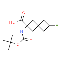 ChemSpider 2D Image | 6-Fluoro-2-({[(2-methyl-2-propanyl)oxy]carbonyl}amino)spiro[3.3]heptane-2-carboxylic acid | C13H20FNO4