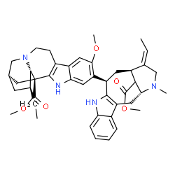 ChemSpider 2D Image | Methyl (4alpha)-12-methoxy-13-[(3beta,5alpha,19E)-17-methoxy-17-oxovobasan-3-yl]ibogamine-18-carboxylate | C43H52N4O5