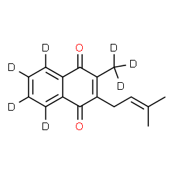 ChemSpider 2D Image | 2-(~2~H_3_)Methyl-3-(3-methyl-2-buten-1-yl)-1,4-(~2~H_4_)naphthalenedione | C16H9D7O2