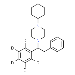 ChemSpider 2D Image | 1-Cyclohexyl-4-[2-phenyl-1-(~2~H_5_)phenylethyl]piperazine | C24H27D5N2