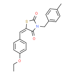 ChemSpider 2D Image | (5E)-5-(4-Ethoxybenzylidene)-3-(4-methylbenzyl)-1,3-thiazolidine-2,4-dione | C20H19NO3S