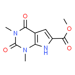 ChemSpider 2D Image | Methyl 1,3-dimethyl-2,4-dioxo-2,3,4,7-tetrahydro-1H-pyrrolo[2,3-d]pyrimidine-6-carboxylate | C10H11N3O4
