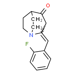 ChemSpider 2D Image | (2Z)-2-[(2-fluorophenyl)methylene]-1-azabicyclo[3.2.2]nonan-4-one | C15H16FNO
