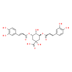ChemSpider 2D Image | (3S,5S)-3,5-Bis{[(2E)-3-(3,4-dihydroxyphenyl)-2-propenoyl]oxy}-1,4-dihydroxycyclohexanecarboxylic acid | C25H24O12