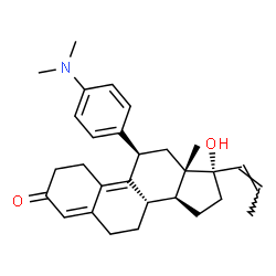 ChemSpider 2D Image | (8S,11R,13S,14S,17S)-11-[4-(Dimethylamino)phenyl]-17-hydroxy-13-methyl-17-[(1Z)-1-propen-1-yl]-1,2,6,7,8,11,12,13,14,15,16,17-dodecahydro-3H-cyclopenta[a]phenanthren-3-one (non-preferred name) | C29H37NO2