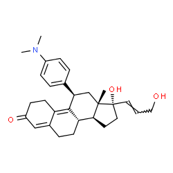 ChemSpider 2D Image | (8S,11R,13S,14S,17S)-11-[4-(Dimethylamino)phenyl]-17-hydroxy-17-[(1E)-3-hydroxy-1-propen-1-yl]-13-methyl-1,2,6,7,8,11,12,13,14,15,16,17-dodecahydro-3H-cyclopenta[a]phenanthren-3-one (non-preferred nam
e) | C29H37NO3