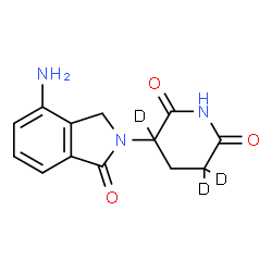 ChemSpider 2D Image | 5-(4-Amino-1,3-dihydro-1-oxo-2H-isoindol-2-yl)-2,6-piperidinedione-3,3,5-d3 | C13H10D3N3O3