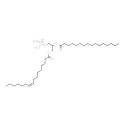 ChemSpider 2D Image | 2-(Palmitoyloxy)-3-(phosphonooxy)propyl (9Z)-9-hexadecenoate | C35H67O8P
