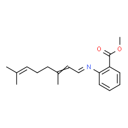 ChemSpider 2D Image | Methyl 2-[(3,7-dimethyl-2,6-octadien-1-ylidene)amino]benzoate | C18H23NO2