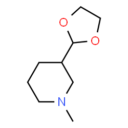 ChemSpider 2D Image | 3-(1,3-Dioxolan-2-yl)-1-methylpiperidine | C9H17NO2