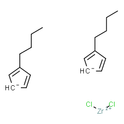 ChemSpider 2D Image | Bis(butylcyclopentadienyl)zirconium dichloride | C18H26Cl2Zr