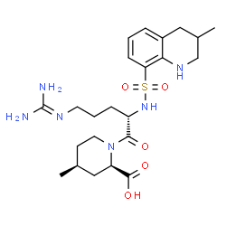 ChemSpider 2D Image | (2R,4S)-1-{N~5~-(Diaminomethylene)-N~2~-[(3-methyl-1,2,3,4-tetrahydro-8-quinolinyl)sulfonyl]-L-ornithyl}-4-methyl-2-piperidinecarboxylic acid | C23H36N6O5S