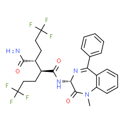 ChemSpider 2D Image | (2S,3R)-N-[(3R)-1-Methyl-2-oxo-5-phenyl-2,3-dihydro-1H-1,4-benzodiazepin-3-yl]-2,3-bis(3,3,3-trifluoropropyl)succinamide | C26H26F6N4O3