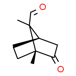 ChemSpider 2D Image | (1R,4R)-1,7-Dimethyl-2-oxobicyclo[2.2.1]heptane-7-carbaldehyde | C10H14O2