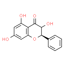 ChemSpider 2D Image | (2R)-3,5,7-Trihydroxy-2-phenyl-2,3-dihydro-4H-chromen-4-one | C15H12O5