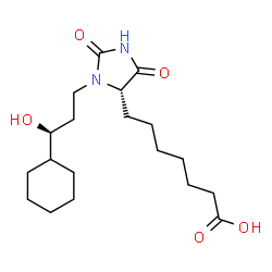 ChemSpider 2D Image | 7-{(4S)-3-[(3S)-3-Cyclohexyl-3-hydroxypropyl]-2,5-dioxo-4-imidazolidinyl}heptanoic acid | C19H32N2O5
