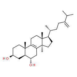 ChemSpider 2D Image | (3beta,5alpha,6alpha)-14-Methylergosta-8,24(28)-diene-3,6-diol | C29H48O2