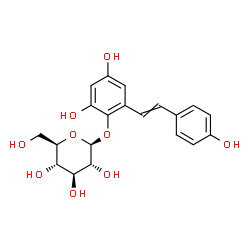 ChemSpider 2D Image | 2,4-Dihydroxy-6-[(E)-2-(4-hydroxyphenyl)vinyl]phenyl beta-D-glucopyranoside | C20H22O9
