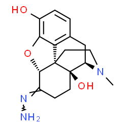 ChemSpider 2D Image | (5alpha,6E)-6-Hydrazono-17-methyl-4,5-epoxymorphinan-3,14-diol | C17H21N3O3