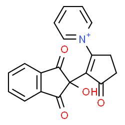 ChemSpider 2D Image | 1-[2-(2-Hydroxy-1,3-dioxo-2,3-dihydro-1H-inden-2-yl)-3-oxo-1-cyclopenten-1-yl]pyridinium | C19H14NO4