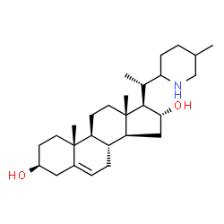ChemSpider 2D Image | (3beta,16alpha,17beta)-17-[(1S)-1-(5-Methyl-2-piperidinyl)ethyl]androst-5-ene-3,16-diol | C27H45NO2
