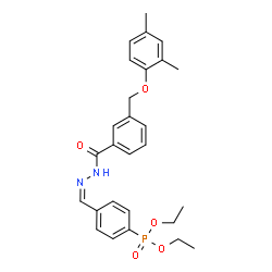 ChemSpider 2D Image | Diethyl {4-[(Z)-({3-[(2,4-dimethylphenoxy)methyl]benzoyl}hydrazono)methyl]phenyl}phosphonate | C27H31N2O5P