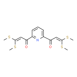 ChemSpider 2D Image | 1,1'-Pyridine-2,6-diylbis[3,3-bis(methylsulfanyl)prop-2-en-1-one] | C15H17NO2S4
