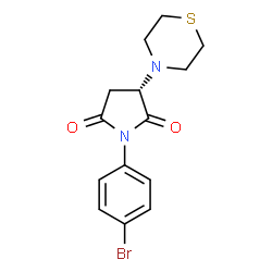 ChemSpider 2D Image | (3S)-1-(4-Bromophenyl)-3-(4-thiomorpholinyl)-2,5-pyrrolidinedione | C14H15BrN2O2S