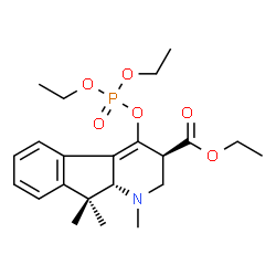 ChemSpider 2D Image | Ethyl (3S,9aR)-4-[(diethoxyphosphoryl)oxy]-1,9,9-trimethyl-2,3,9,9a-tetrahydro-1H-indeno[2,1-b]pyridine-3-carboxylate | C22H32NO6P