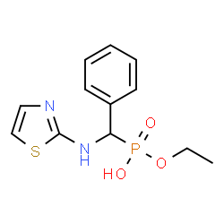 ChemSpider 2D Image | Ethyl hydrogen [phenyl(1,3-thiazol-2-ylamino)methyl]phosphonate | C12H15N2O3PS