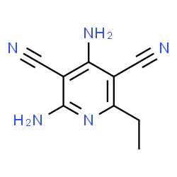 ChemSpider 2D Image | 2,4-Diamino-6-ethyl-3,5-pyridinedicarbonitrile | C9H9N5