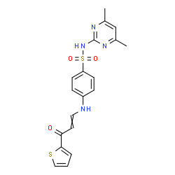 ChemSpider 2D Image | N-(4,6-Dimethyl-2-pyrimidinyl)-4-{[3-oxo-3-(2-thienyl)-1-propen-1-yl]amino}benzenesulfonamide | C19H18N4O3S2