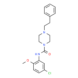 ChemSpider 2D Image | N-(5-Chloro-2-methoxyphenyl)-4-(2-phenylethyl)-1-piperazinecarboxamide | C20H24ClN3O2