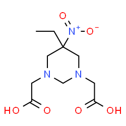 ChemSpider 2D Image | 2,2'-(5-Ethyl-5-nitrodihydropyrimidine-1,3(2H,4H)-diyl)diacetic acid | C10H17N3O6