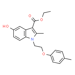 ChemSpider 2D Image | Ethyl 5-hydroxy-2-methyl-1-[2-(4-methylphenoxy)ethyl]-1H-indole-3-carboxylate | C21H23NO4