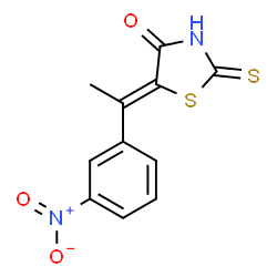 ChemSpider 2D Image | 5-[1-(3-nitrophenyl)ethylidene]-2-thioxo-1,3-thiazolan-4-one | C11H8N2O3S2