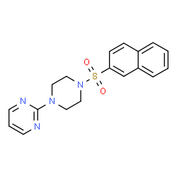 ChemSpider 2D Image | 1-(2-naphthylsulfonyl)-4-pyrimidin-2-ylpiperazine | C18H18N4O2S