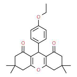 ChemSpider 2D Image | 9-(4-Ethoxyphenyl)-3,3,6,6-tetramethyl-3,4,5,6,7,9-hexahydro-1H-xanthene-1,8(2H)-dione | C25H30O4