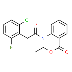 ChemSpider 2D Image | Ethyl 2-{[(2-chloro-6-fluorophenyl)acetyl]amino}benzoate | C17H15ClFNO3