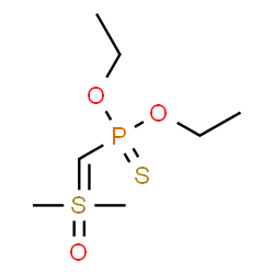 ChemSpider 2D Image | O,O-Diethyl {[dimethyl(oxido)-lambda~6~-sulfanylidene]methyl}phosphonothioate | C7H17O3PS2