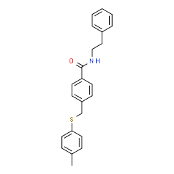 ChemSpider 2D Image | 4-{[(4-Methylphenyl)sulfanyl]methyl}-N-(2-phenylethyl)benzamide | C23H23NOS