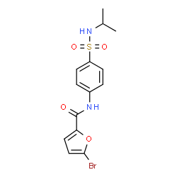 ChemSpider 2D Image | 5-Bromo-N-[4-(isopropylsulfamoyl)phenyl]-2-furamide | C14H15BrN2O4S